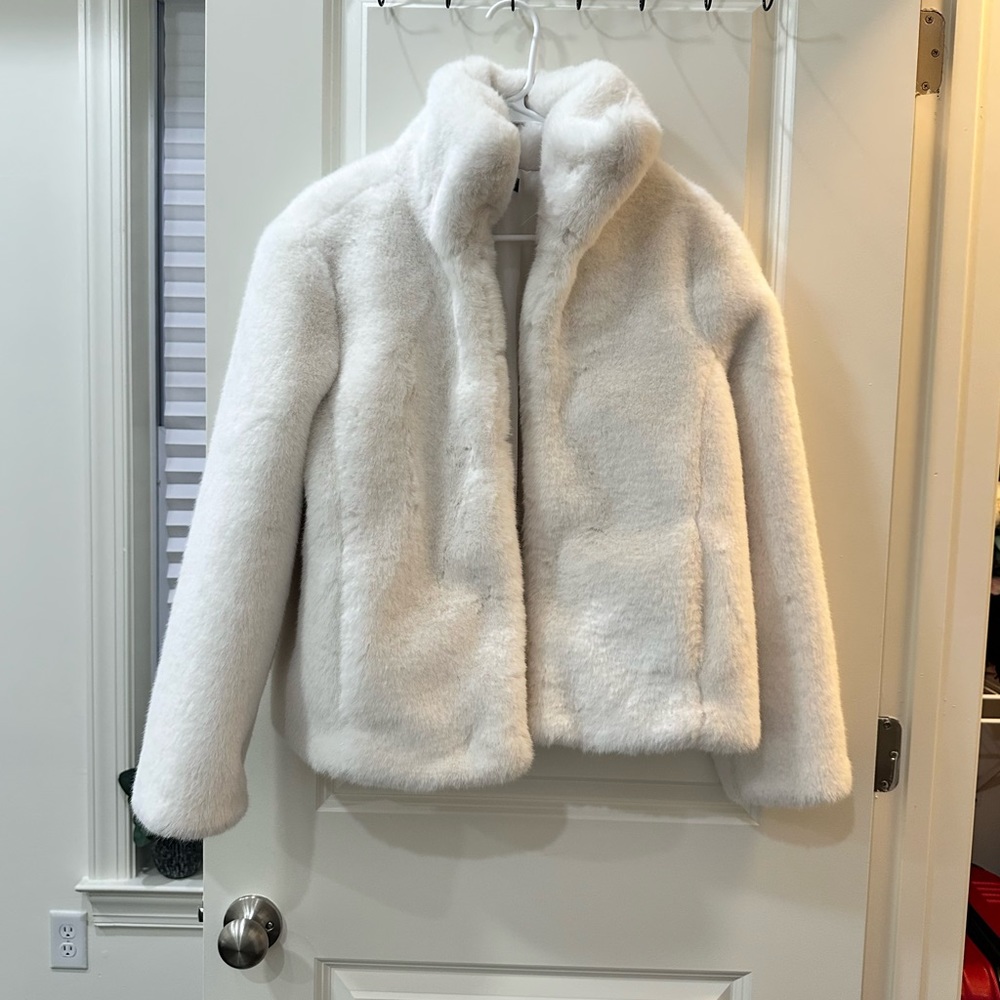 White fur jacket